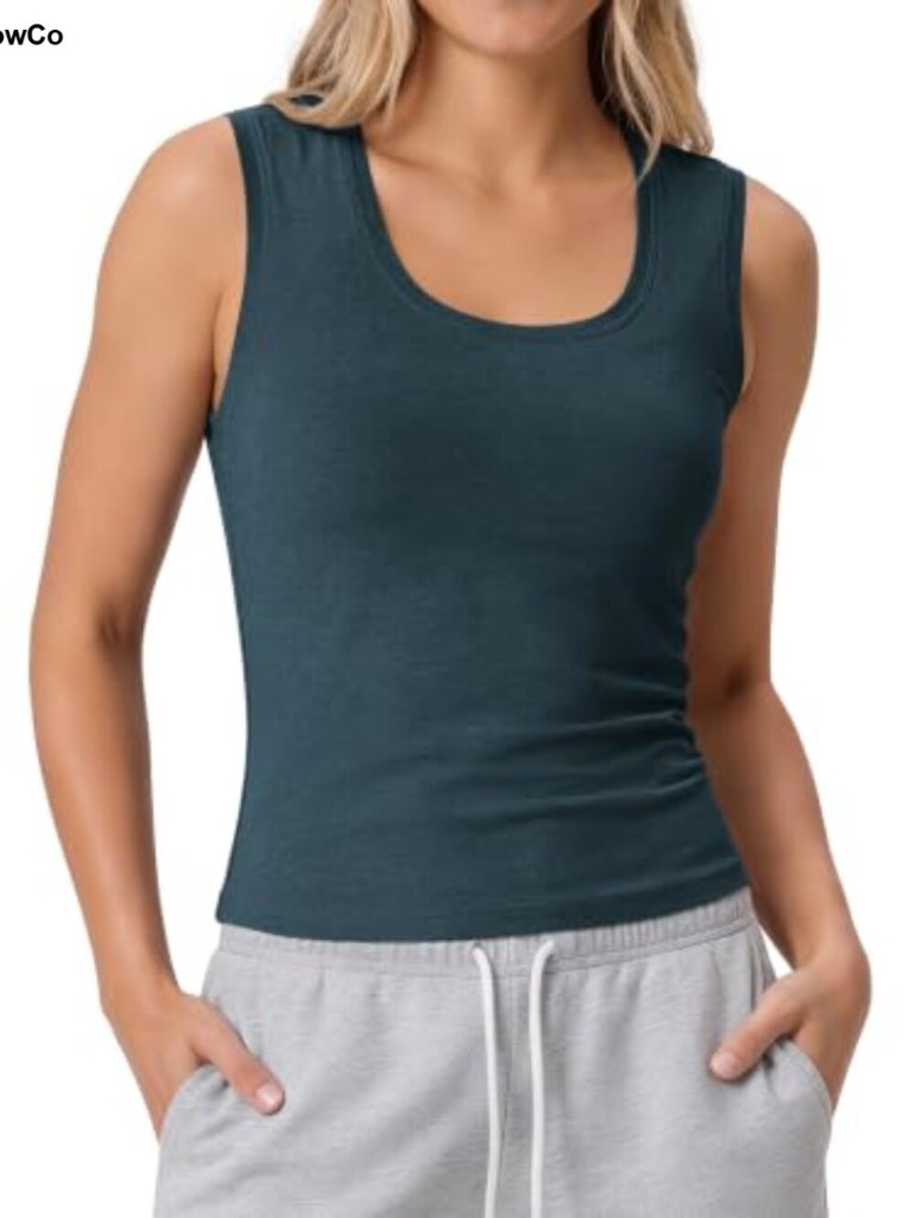 Performance Scoop Neck Tank Top Ultra Soft Fitted Sleeveless Shirt